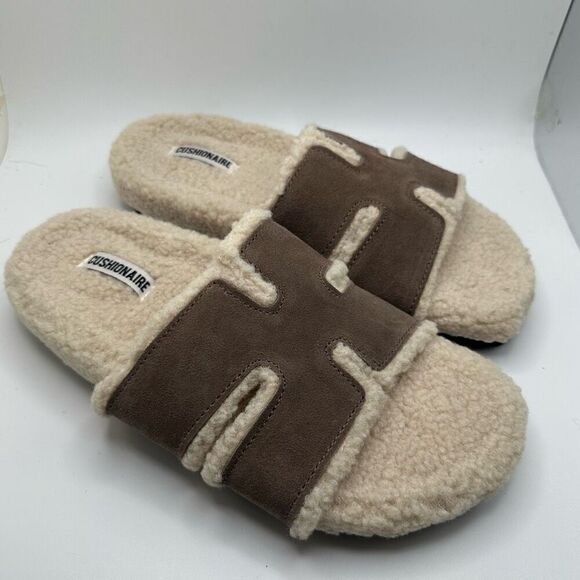 CUSHIONAIRE Women's Cuddle Fur Faux Shearling lined slide sandal +Memory Foam 8 - Picture 1 of 7